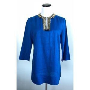 Anne Klein Embellished Linen Tunic ~ Size 6